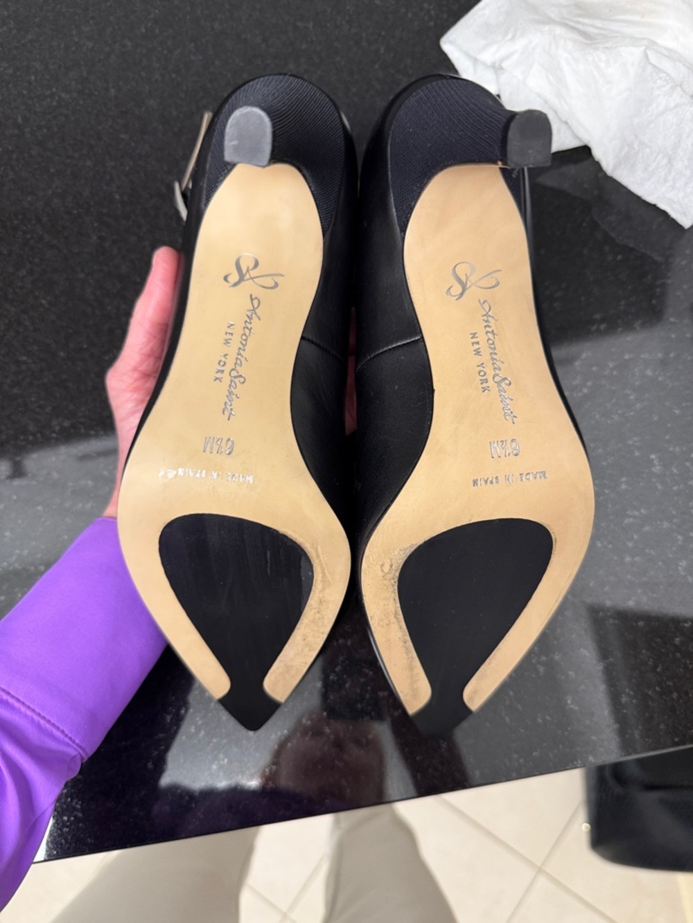👠Antonia Saint Luxe Lasso Leather Ankle-Strap Pump - Picture 6 of 7
